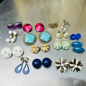 Lot of 15 Pairs Vintage Clip Earrings